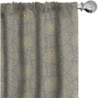 Abakuhaus 60413 – Gordijnen 2-delige set – Microvezel, halfdonker – Paars & Grijs