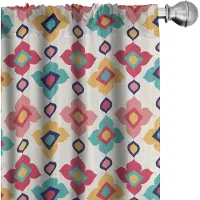 Abakuhaus etnische gordijnen – 2x75x245 cm – microvezel – ivoor multicolor