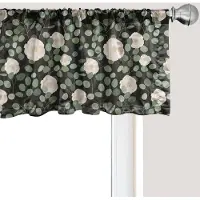 Abakuhaus Eucalyptus raamvalletje, gordijnvalletje voor keuken en slaapkamer met tunnelzoom, 137 cm x 30 cm, donkergrijsgroen champagne