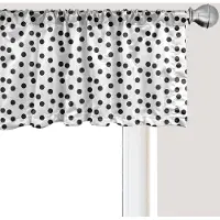 Abakuhaus Abstracte geometrische raamvalance, gordijnvalance voor keuken en slaapkamer met tunnelzoom, 137 cm x 45 cm, wit en donkergrijs