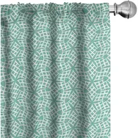 Abakuhaus Aqua-Damast – 2x75x245 cm – Seafoam en wit – halfverduisterend