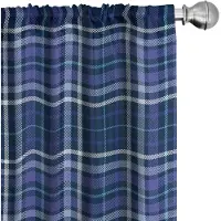 Abakuhaus – 2x75x225 cm gordijnen – Schotse ruit – donker lavendel indigo