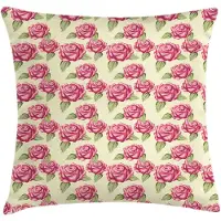 Abakuhaus Roze Kussenhoes – Decoratieve Kussenhoes – 60x60 cm – Crème Pistache, beidseitig bedrukt