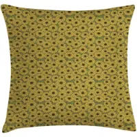 Abakuhaus Kussenhoes – Bloemen 40x40 cm – Khaki & Olijfgroen – Beidseitig bedrukt
