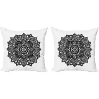 Abakuhaus – Kussenhoezen Set 2x40x40 cm – Aziatische print – Wit/zwart