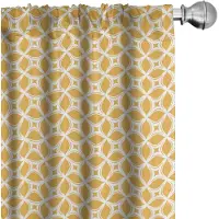 Abakuhaus – etnische gordijnset 2x75x245 – microvezel – oranje-wit