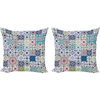 Abakuhaus Boho Kussenhoes Set (2 stuks), Bloemenmotief, 60 cm, Multicolor