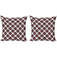 Abakuhaus Schottenkaro Kussenhoezen Set – 2x50x50 cm – Dubbelzijdig bedrukt – Met ritssluiting – Multicolor
