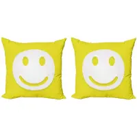 Abakuhaus Geel Kussenhoes Set 2x45x45 cm – Dubbelzijdig Digitaal Druk – Rits
