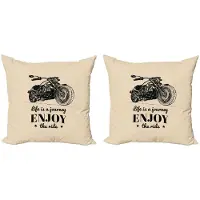 Abakuhaus Motorfiets kussenhoes Set 2x40 – Dubbelzijdig bedrukt – Beige/zwart