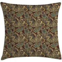 Abakuhaus Paisley Kussenhoes – 40x40 cm – Beiden zijden bedrukt – zandbruin-chocolade