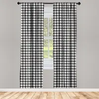 Abakuhaus Geruite gordijnen – 2-delige set 75x225 cm – Wit/Koksgrijs