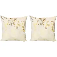 Abakuhaus beige kussenhoezen set 2x50x50 cm – dubbelzijdig bedrukt
