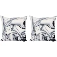 Abakuhaus Marmorkussenhoes – 2x50x50 cm – Dubbelzijdig bedrukt – Zwart/Grijs