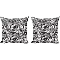Abakuhaus Zebra-kussenhoezen – 2x50x50 cm – Dubbelzijdig, zwart-wit