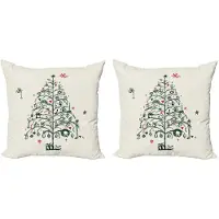 Abakuhaus kussenhoes - 2-delige set - Kerst Modern Accent - 50x50 cm - rood/groen