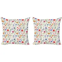 Abakuhaus Blume Kussenhoes Set – 2x45x45 cm – Floret, dubbelzijdig bedrukt, rits