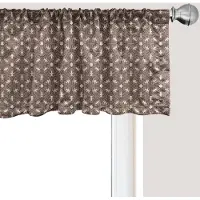 Abakuhaus Abstracte raamvalance, gordijnvalance voor keuken- en slaapkamerdecoratie met tunnelzoom, 137 cm x 30 cm, mauve taupe bruin