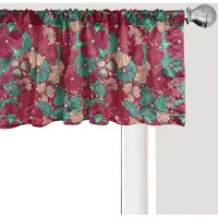 Abakuhaus Bloemenpatroon raamvalletje, Gordijnvalletje voor keuken en slaapkamer met tunnelzoom, 137 cm x 45 cm, Perzik Donker Koraal