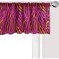 Abakuhaus Safari raamvalletje, gordijnvalletje voor keuken en slaapkamer met tunnelzoom, 137 cm x 30 cm, roze pruim oranje