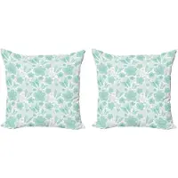 Abakuhaus Kussenhoes 40x40 cm – Turkoois zeeschaal – Dubbelzijdig bedrukt – Rits