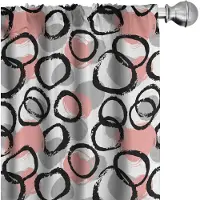 Abakuhaus Geometrische Gordijnen – 2x75x225 cm – Penseelstreek Cirkelkunst – Blushgrijs