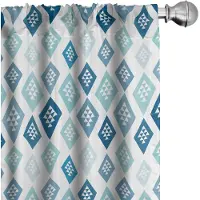 Abakuhaus Abstrakt Gordijnen – Diamantvormige Driehoeken – 2x75x245 cm – SeaBlue