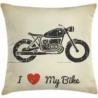 Abakuhaus Vintage-kussenhoes – Grunge motorfiets – 50x50 cm – dubbelzijdig bedrukt