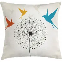 Abakuhaus – Kussenhoes 40x40 cm – Paardenbloem & Zwaluwen – Multicolor