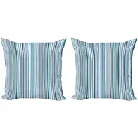 Abakuhaus Decoratieve kussenhoes – strepen – dubbelzijdig bedrukt – aqua blauw 50x50 cm
