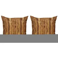Abakuhaus – Rustieke Kussenhoes Set 2x – Digitaaldruk – 40x40 cm – Bruin