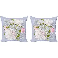 Abakuhaus Bloemen Kussenhoes-Set 40x40 – Dubbelzijdig bedrukt, Rits, Multicolor