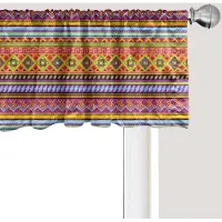 Abakuhaus Mexicaans raamvalletje, Gordijnvalletje voor keuken en slaapkamer met tunnelzoom, 137 cm x 30 cm, Multicolor