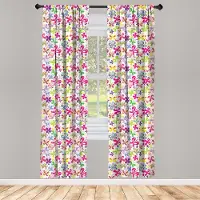 Abakuhaus Raamgordijnen – 2-delige set Vlindermotief – 75x175 cm – Veelkleurig – Met tunnel voor roede
