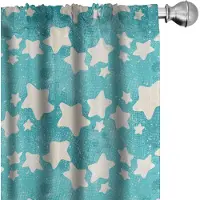 Abakuhaus Sterren Gordijnen – Halftoon Lichtverduisterend – 2x75x225 cm – Mikrofaser – Eierschaal/Seafoam
