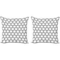 Abakuhaus Kussenhoes Set – Zwart-Wit Hexagonen – 2x45x45 cm