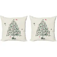 Abakuhaus decoratieve kussenhoes – 2x 40x40 cm – moderne print – rood en groen
