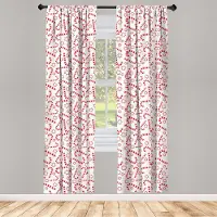 Abakuhaus Snoepstokgordijnen – sterren – 2x75x175 cm – vermiljoen-wit