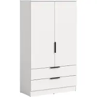 Furnilux Witte wasgoedkast op wielen - Moderne opbergoplossing 80x140x37 cm