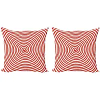 Abakuhaus Spiers Kussenhoes Set – 2x45x45 cm – Dubbelzijdig bedrukt – Rood-Wit