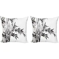 Abakuhaus Kussenhoes Set 2x50x50 cm – Dubbelzijdig bedrukt – Microvezel Donkergrijs-Wit