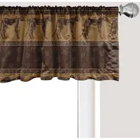 Abakuhaus Safari raamvalletje, gordijnvalletje voor keuken en slaapkamer met tunnelzoom, 137 cm x 45 cm, donkerbruin karamel