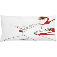 Abakuhaus Kussenhoes Hoge Hakken – 90x40 cm – Scarlet Taupe/White