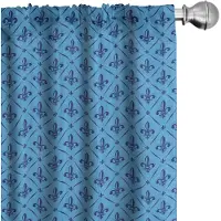 Abakuhaus Fleur De Lis – Gordijnen 2x75x175 – Microfaser – Donkerblauw