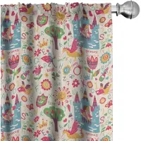 Abakuhaus Kindergordijnen – 2x75x175 cm – Multicolor, halfdonker, Microvezel