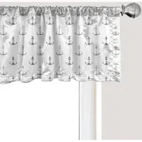 Abakuhaus Anker raamvalletje, Gordijnvalletje voor keuken en slaapkamer met tunnelzoom, 137 cm x 30 cm, Zwart en wit