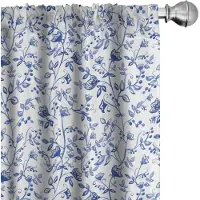 Abakuhaus Aquarell Gordijnen – 2x75x245 cm – blauw-witte bloemen – microvezel
