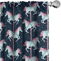 Abakuhaus Baby Voorhangen – 2-delige set Microvezel 75x175 cm – halfdonker, roedezak, indigo, bleekblauw, roze