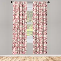 Abakuhaus Bloemen Voorhangen – Pastelrozen – 2-delig 75x225 cm – Stangzak