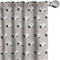 Abakuhaus Schapen gordijnen – 2x75x245 cm – microvezel – halfdonker – licht beige
